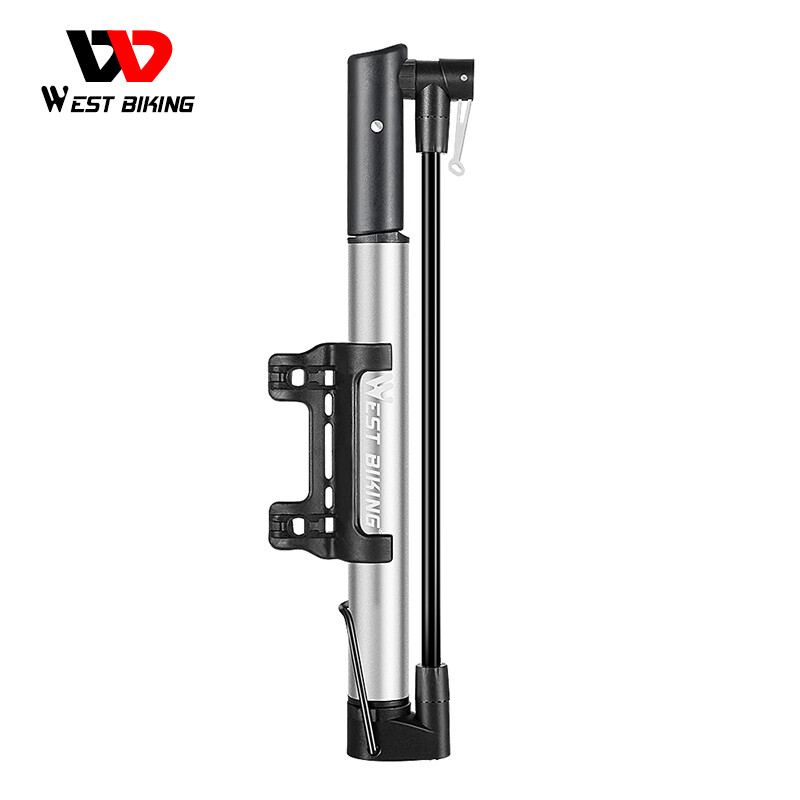 WEST BIKING Bơm Xe Đạp Mini Cầm Tay Bơm Tay Không Khí Áp Suất Cao 120PSI Lốp Xe Hợp Kim Ống Van Presta & Schrader Xe Đạp Máy Bơm Không Khí Bơm Bóng Đạp Xe MTB