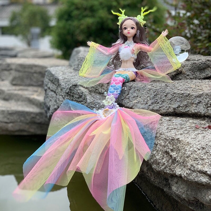 Búp bê Barbie Búp bê Barbie Búp bê cho trẻ em cô gái Búp bê Barbie Hanfu công chúa nàng tiên cá đồ chơi búp bê Barbie cô gái món quà sinh nhật có thể hát