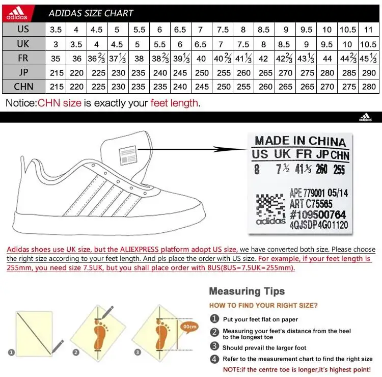 adidas terrex size guide