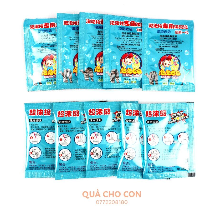 Nước thổi bong bóng xà phong - set 10 gói
