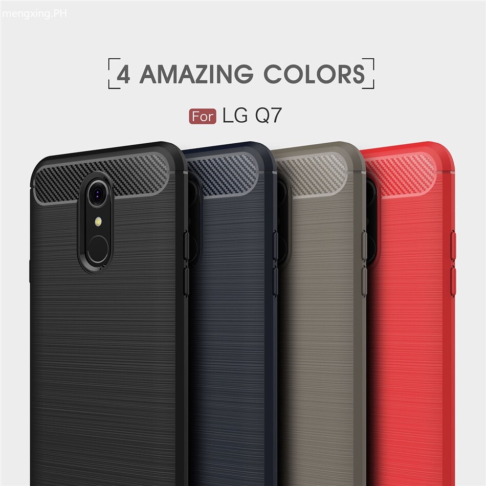 Ốp lưng lg q6 plus q60 lg q7 plus q8 ốp lưng vừa vặn bằng silicon sợi carbon kinh doanh lg q8 2018 q6 q7 alpha