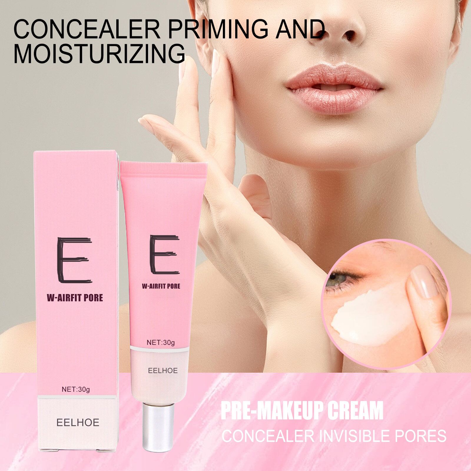 Eelhoe W-Airfit Pore Primer Make Up Primer Base Makeup Face Brighten Smooth Skin Invisible Pores Concealer