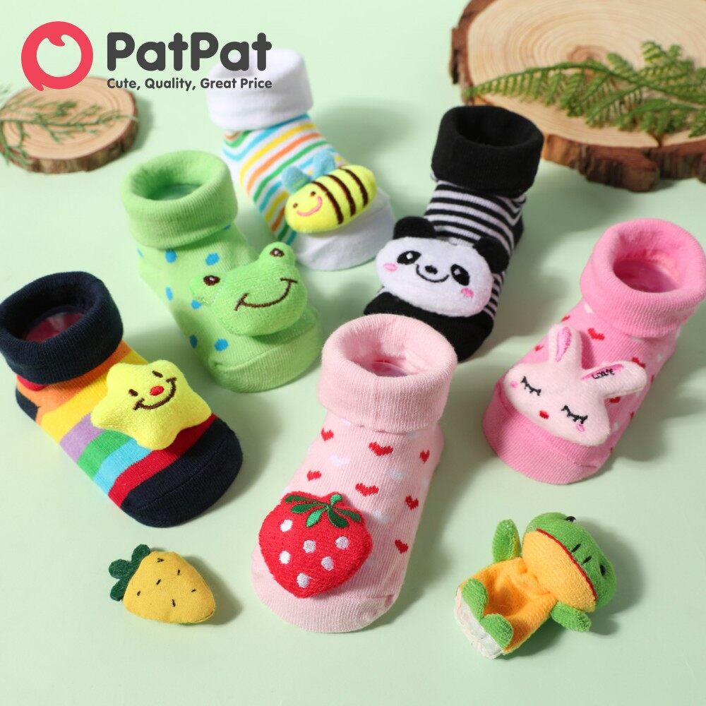 PatPat Accessories Bé Cô Gái Cậu Bé Động Vật Phim Hoạt Hình Trái Cây Ba Chiều Vớ Cho 0-12 Tháng