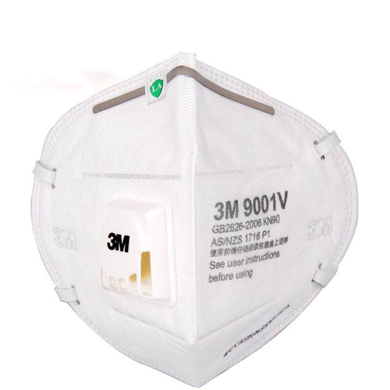 5 ชิ้น/ล็อต 3M 9001 V 9002 V หน้ากากป้องกันฝุ่น PM 2.5 Anti - FOG หน้ากากความปลอดภัยเครื่องช่วยหายใจแบบอนุภาคป้องกันไข้หวัดใหญ่หายใจวาล์วผู้ใหญ่ KN90