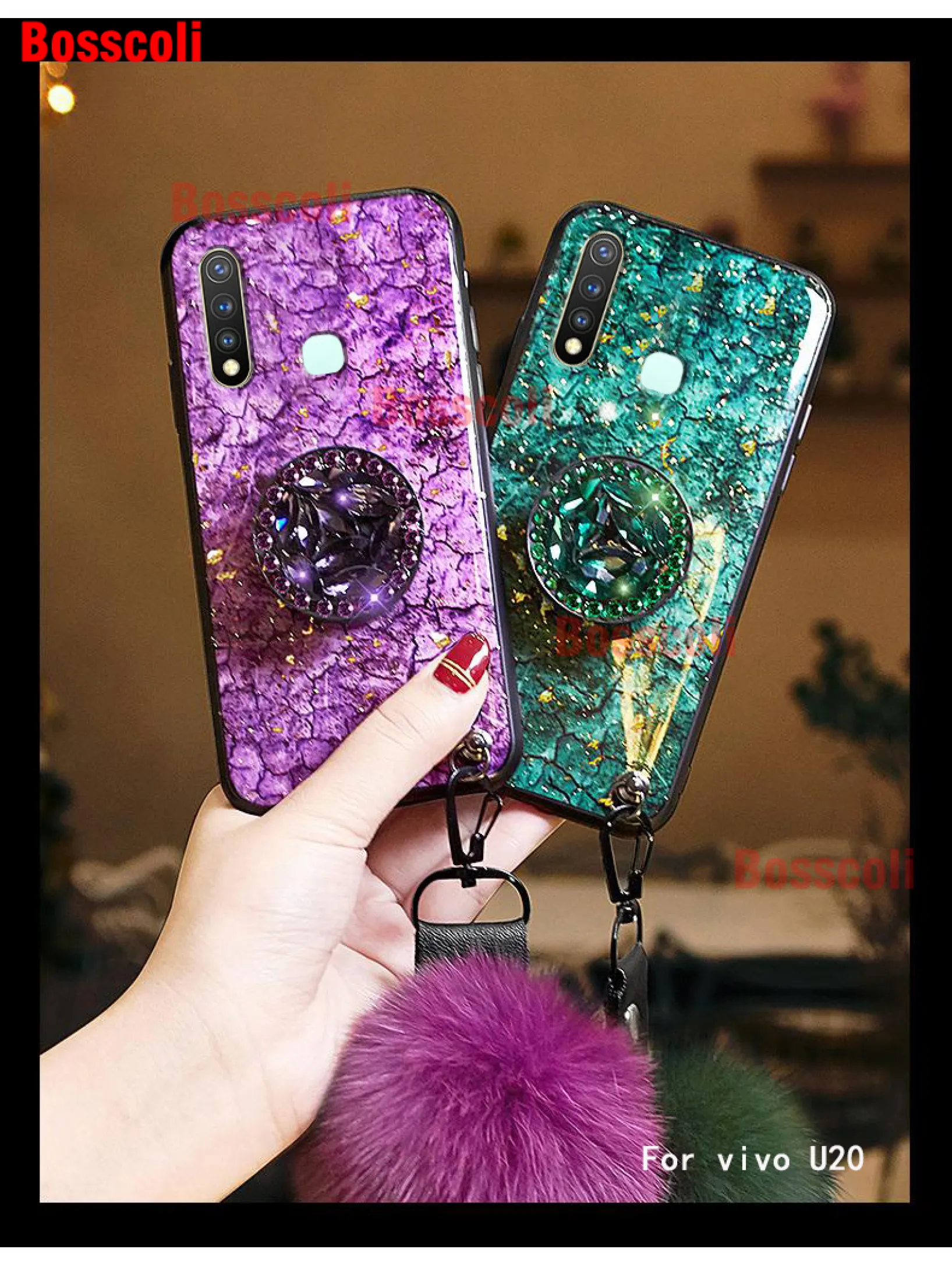 Panas Dijual Case Untuk Vivo U3 Case Vivo Y5s Case Vivo Z5i Case Vivo U20 Case Mewah Foil Emas Marmer Untuk Vivo U20 U3 Z5i Y5s Dengan Harga Murah Harga Mewah Crystal Pemegang Bulu Bola