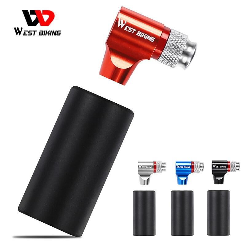 West biking bơm co2 cho xe đạp schrader presta bộ chuyển đổi bơm xe đạp bơm tay mini ống lốp bằng nhôm không có hộp co2