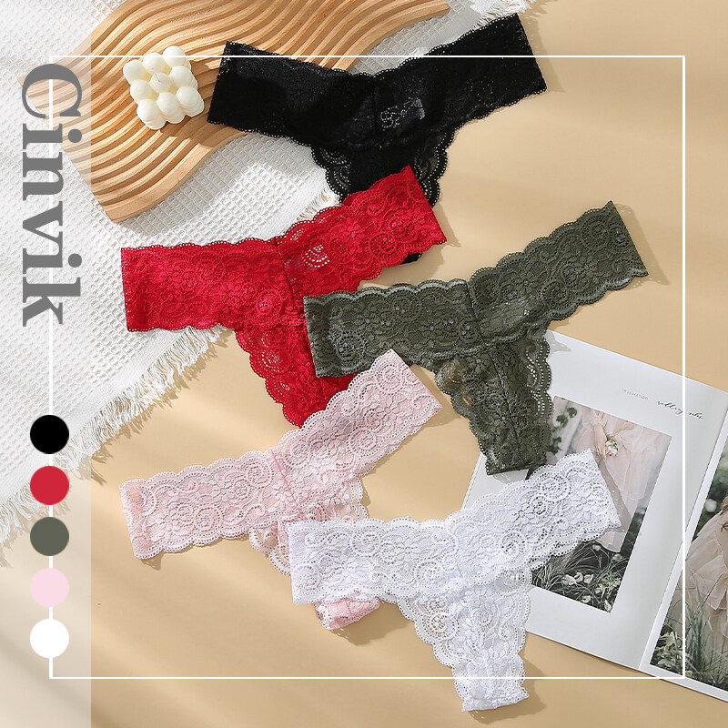 Cinvik Soft Lace T-back Panty Women Sexy Style Panty Seamless for Women