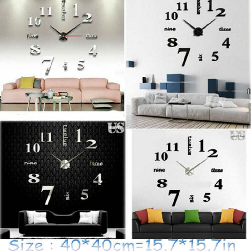 Đồng Hồ Treo Tường Hiện Đại Bán Chạy Miếng Dán Gương Tự Làm Bề Mặt Gương 3D Kim Trang Trí Phòng Khách Văn Phòng Châu Âu Horloge