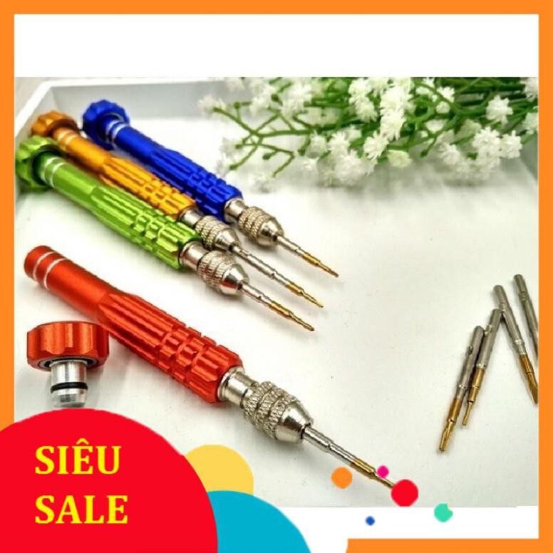 Bộ Tua Vít 5 Đầu Sửa Chữa Điện Thoại Iphone_Samsung_(5 Đầu Tua Vít Trong Thân)