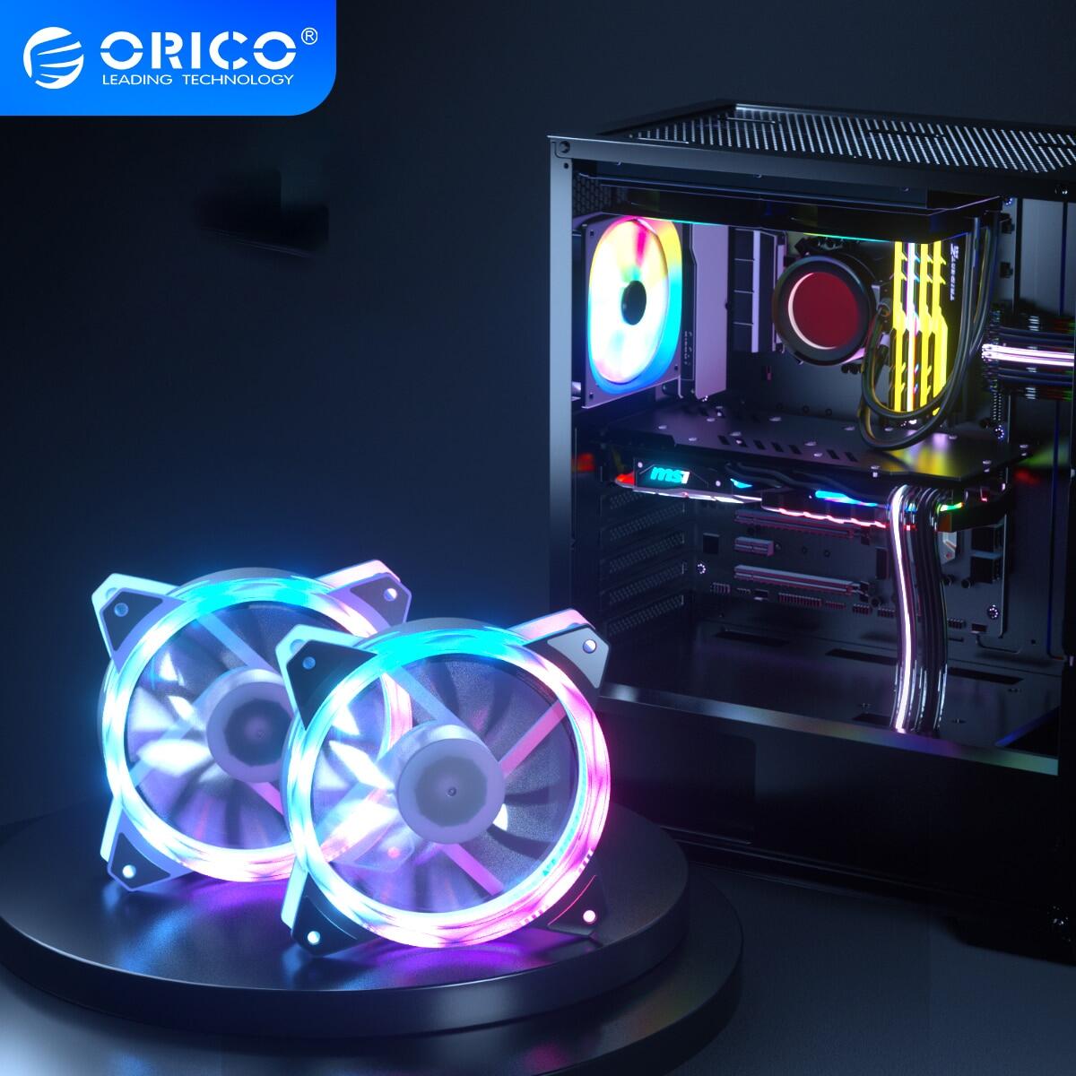 ORICO Vỏ Quạt RGB Vỏ Máy Tính PC Tự Làm 120Mm Quạt Làm Mát Đèn Led Điều Chỉnh Được 6 Chân Yên Tĩnh Để Chơi Game (CSF)