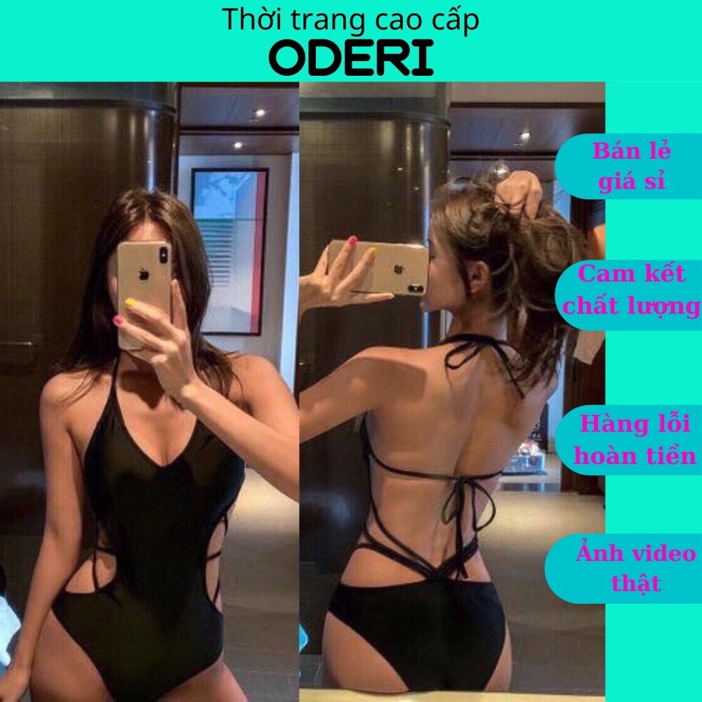 Bikini đồ bơi đi biển liền đen secxy kg0006 oderi