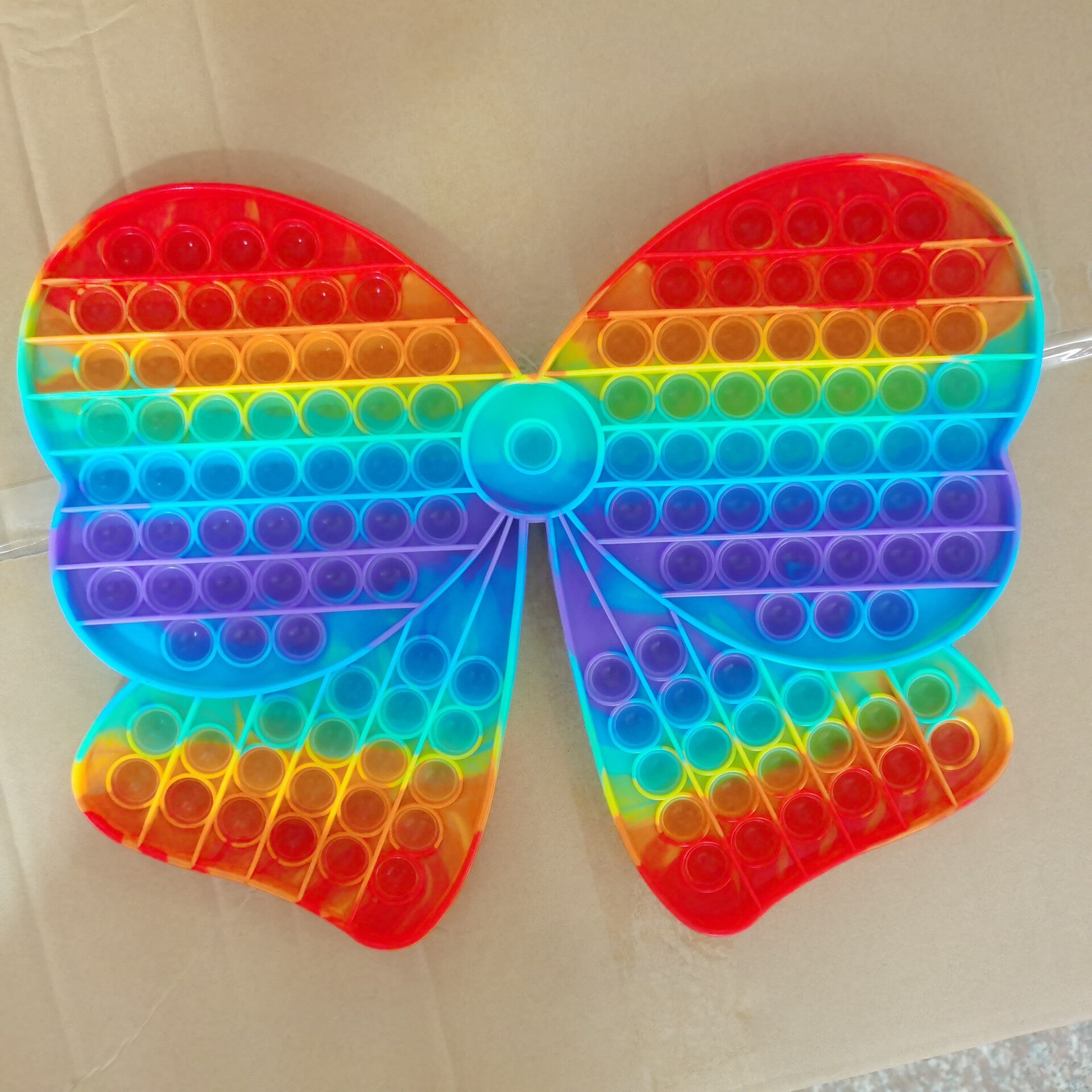 30CM jumbo Butterfly Bear pop it fidget toy big size rainbow cheap square