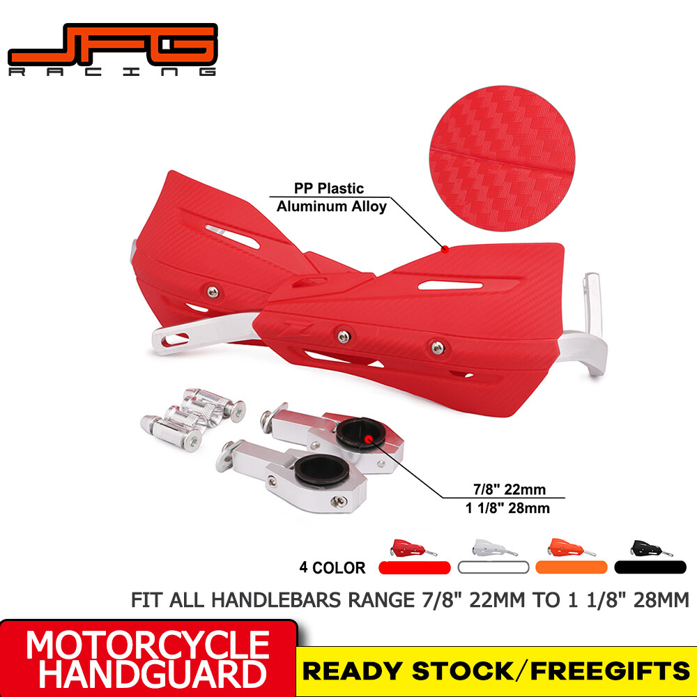 JFG Racing Motorcycle Universal Red 7/8 1 1/8 Handguard Hand Guard For Honda Yamaha Suzuki Kawasaki Handguards Beat Wave TMX Click XRM110 Pit Dirt Bike Motorcross Motorbike Parts Accessories ราคา 503 บาท*ส่งฟรี