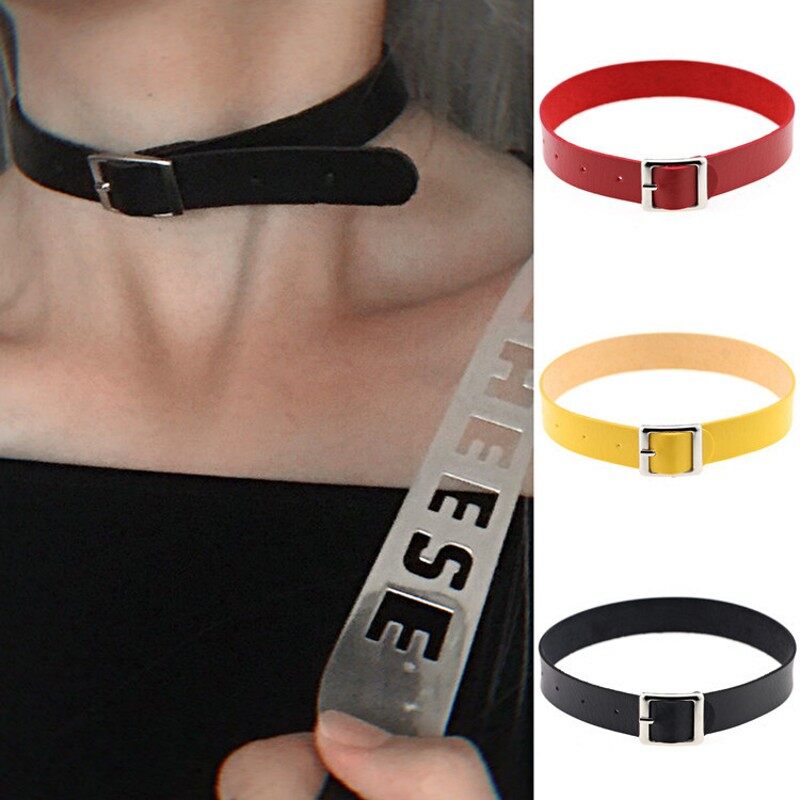 Vòng cổ da pu phong cách retro phong cách punk phong cách retro phong cách harajuku người yêu châu âu và mỹ vòng cổ dây đeo cổ hai mục đích xu hướng đơn giản