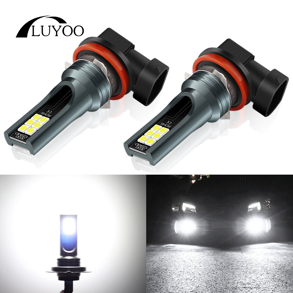 Luyoo 2 chiếc bóng đèn LED H8 H11 đôn LED H1 H3 HB3 9005 HB3 9006 HB4 đá sương mù xe hơn siêáng Sáng Xe ban ngày 12V 6000K Đèn trần