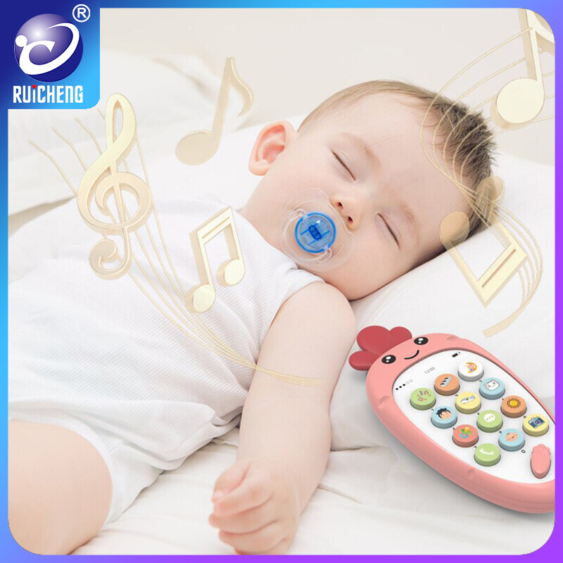 Điện Thoại Di Động Cho Bé RUICHENG, Đồ Chơi Cho Học Tập Và Chơi Giáo Dục Sớm, Có Nắp Silicon, Đèn Phát Nhạc Cho Trẻ Từ 0-1 Tuổi