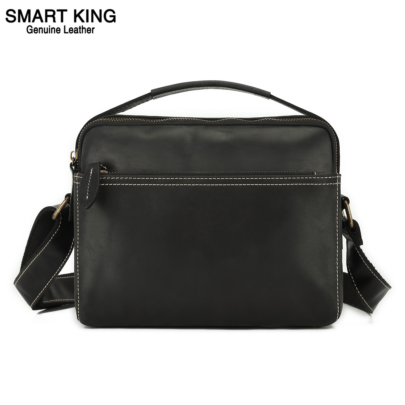 Smart King New Messenger Bags for Men Crazy Horse Leather Male Shoulder Crossbody Bag Genuine Cowhide Sling Purse Business Casual ราคา 1,418 บาท*ส่งฟรี