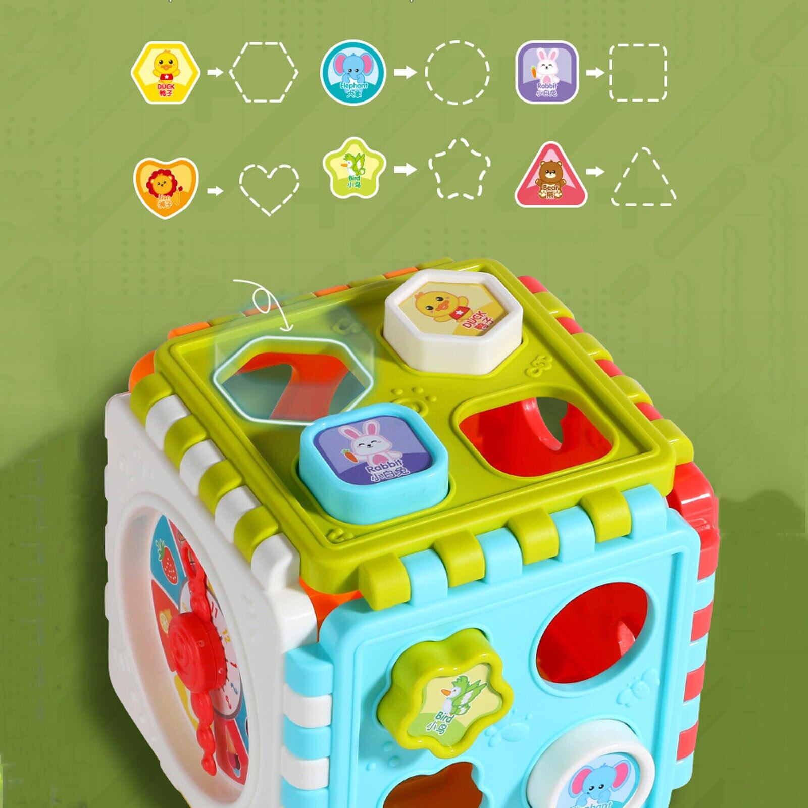 Cubo da atividade do bebê, blocos do classificador da forma brinquedo do