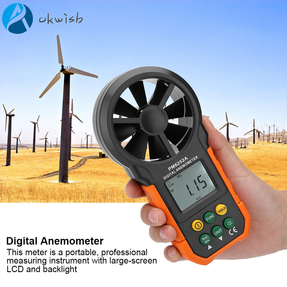 PEAKMETER pm6252a kỹ thuật số thiết bị đo tốc độ gió khối lượng không khí đo máy đo gió