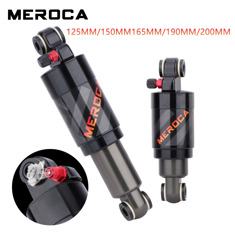 MEROCA Bộ Giảm Xóc Khí Xe Đạp Leo Núi H5 125MM 150MM 165MM 190MM 200MM Bộ Giảm Xóc Sau Xe Đạp Leo Núi Một Buồng Khí Bằng Hợp Kim Nhôm Phụ Tùng Xe Đạp Có Thể Gập Lại Cho Xe Đạp Xe Tay Ga