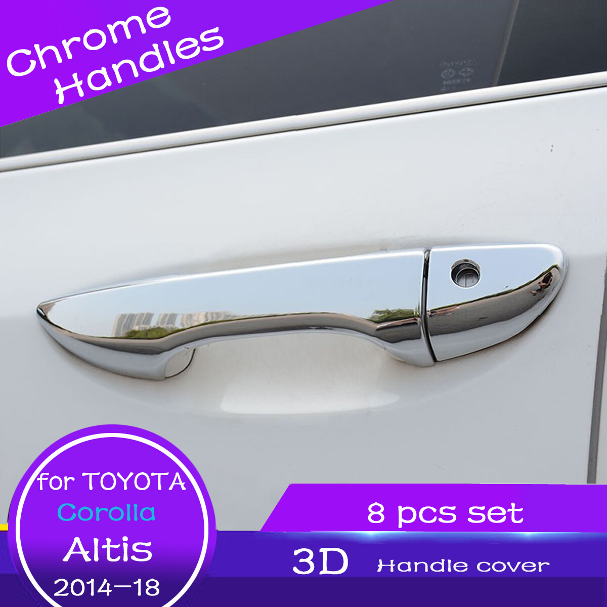 LAIFU 8Pcs Chrome handle cover for toyota altis 2014 2015 2016 2017 2018