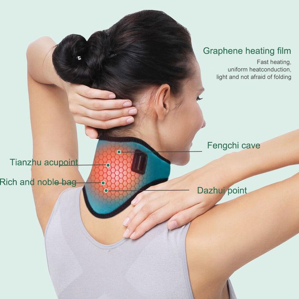 ZZOOI Graphene Electric Heating Neck Strap Portable Safe Cervical Vertebra Therapy Device Moxibustion Neck Protector Pain Relieve Tool Massage Chairs & Massager