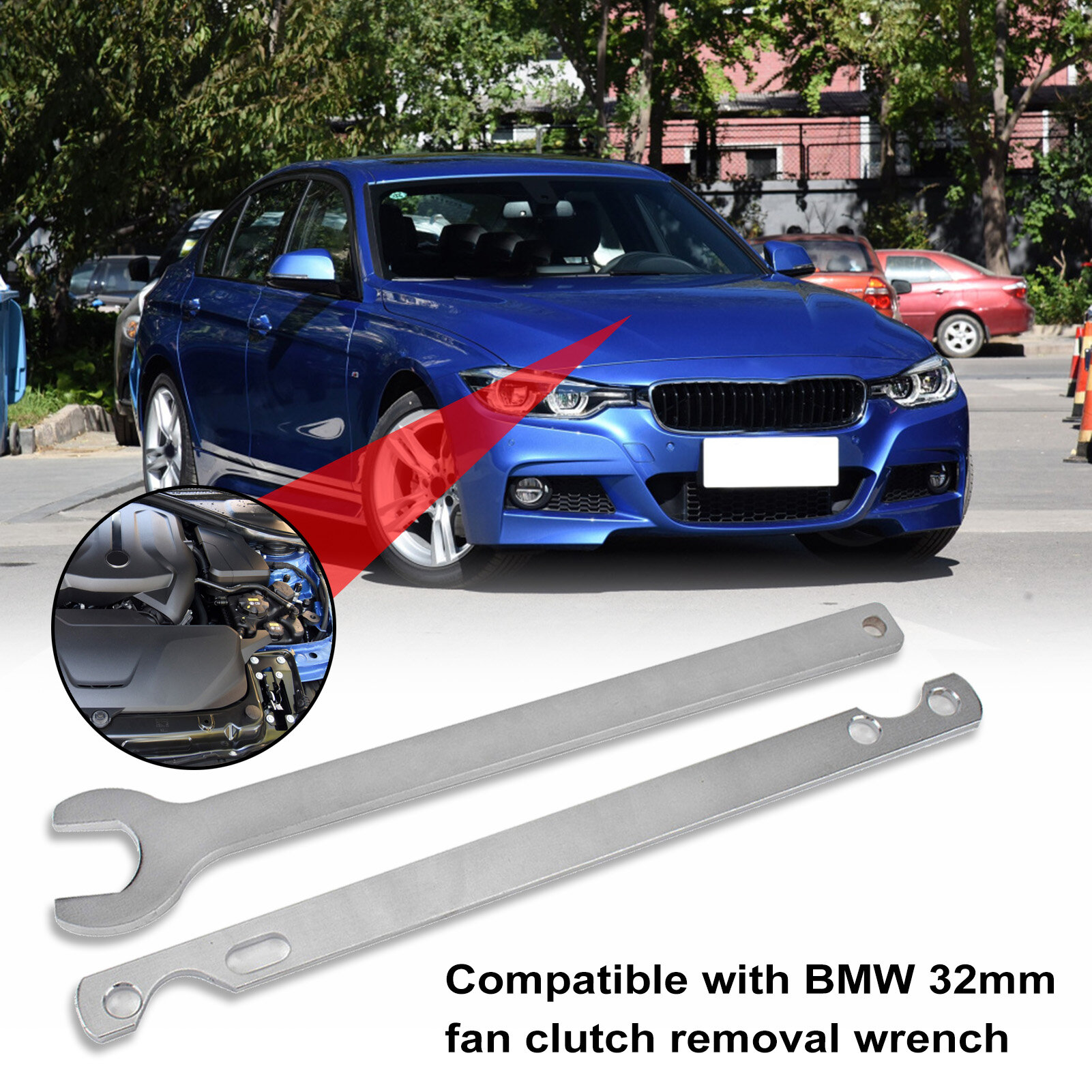 Gucanou Cờ Lê Ly HợP 2 Cái/bộ Dụng Cụ Tháo Đai Ốc Quạt Xe Hơi Bằng Thép Carbon Cao Chuyên Nghiệp Cho BMW E34 E39 E36 E46 E90 2 Cái/bộ Ly Hợp Dài