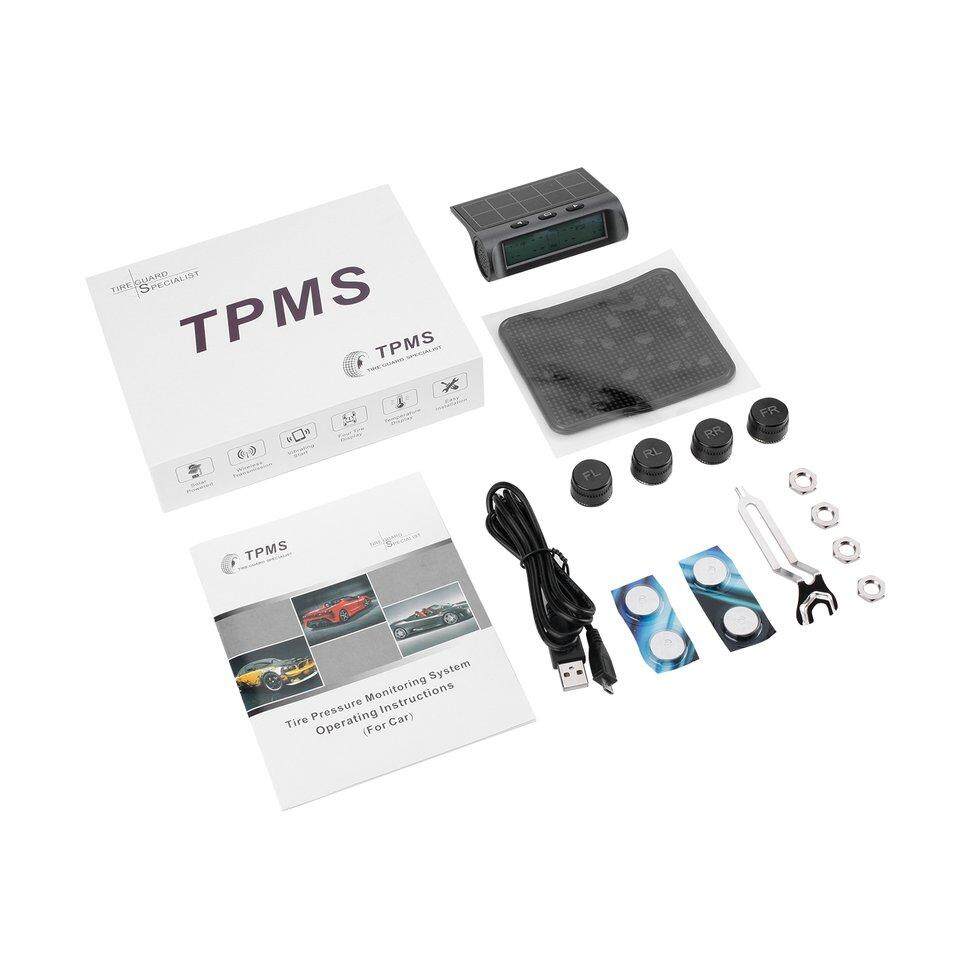WhMy รถ TPMS ความดันยางพลังงานแสงอาทิตย์ระบบควบคุม LCD ปรับได้ปลุกอัตโนมัติ WhMy รถ TPMS ความดันยางพลังงานแสงอาทิตย์ระบบควบคุม LCD ปรับได้ปลุกอัตโนมัติ