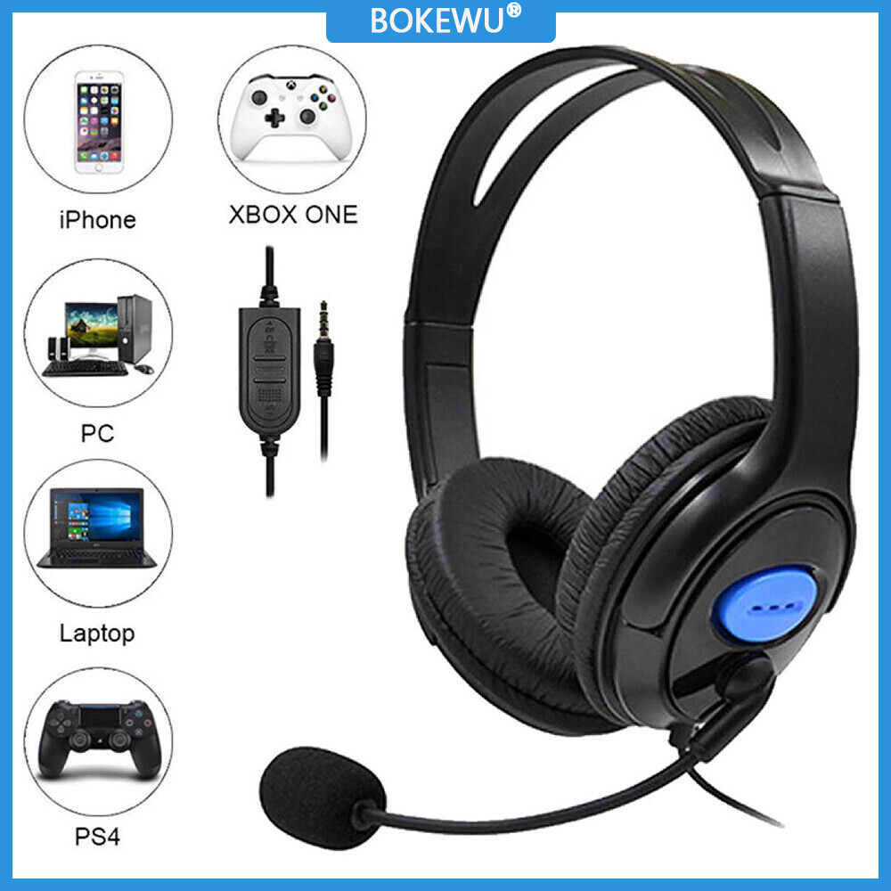 BOKEWU Tai Nghe Chơi Game Âm Thanh Nổi Có Dây 3.5Mm Tai Nghe Chơi Game Máy Tính Âm Trầm Sâu Cho PS4 Có Mic Cho Máy Vi Tính Máy Tính Xách Tay Điện Thoại Máy Tính