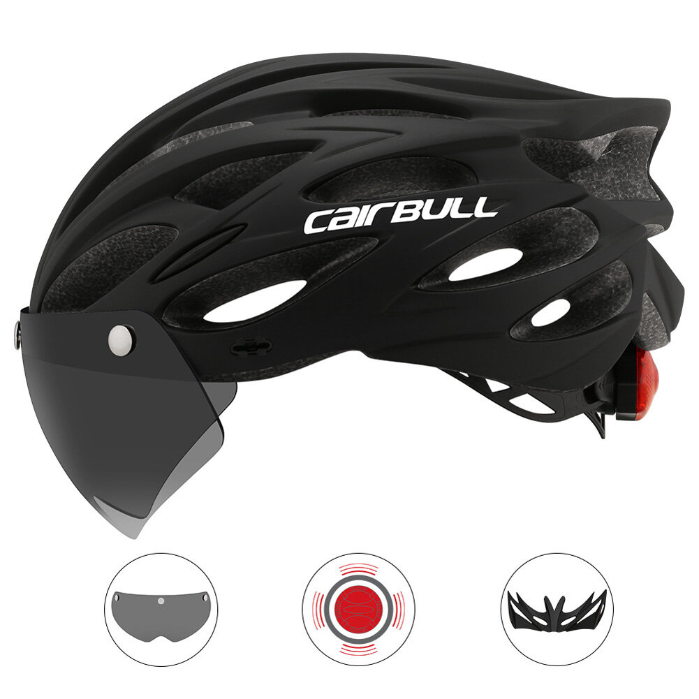 Cairbull mũ bảo hiểm mũ bảo hiểm xe đạp leo núi địa hình siêu nhẹ có tấm che có thể tháo rời đèn hậu