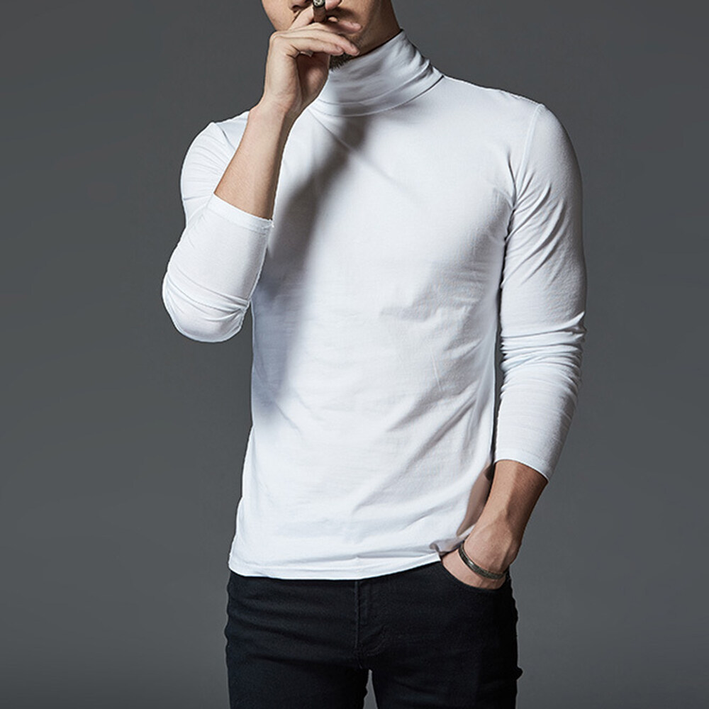 White long sleeve deals turtleneck mens