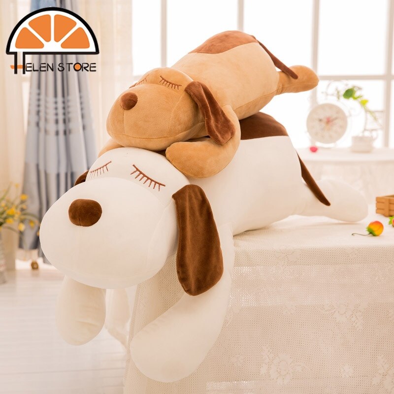 Hs búp bê nhồi bông hình chó nằm sọc mềm đồ chơi gối ngủ búp bê trẻ em