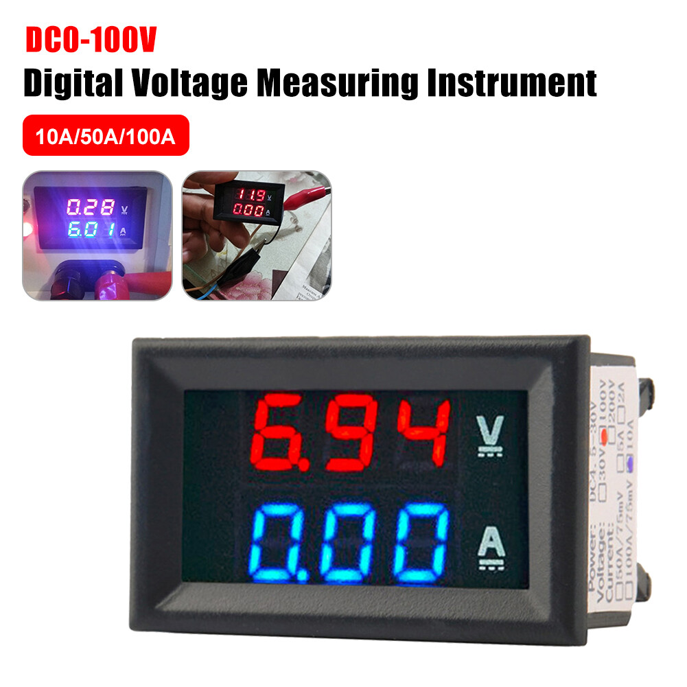 Fb vôn kế kỹ thuật số dc 100v 10-100a ampe kế máy kiểm tra vôn ampe kế mini với màn hình led kép máy dò đo dòng điện áp