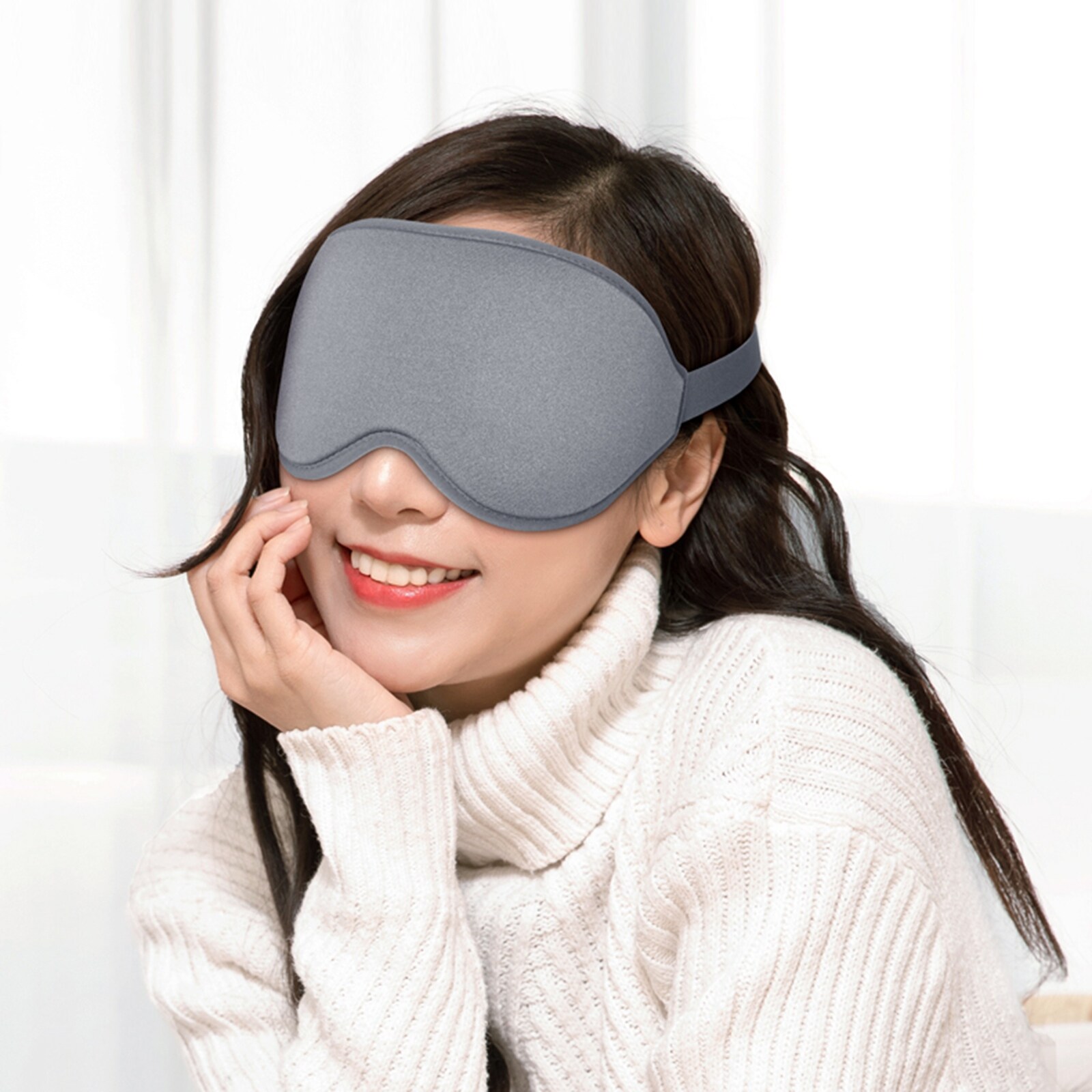 【Fire New】 3D Sleep Mask Sleeping Eye Mask Light Blocking Sleep Masks for Women Men Skin-Friendly Breathable Blindfold Ice Silk Eye Mask