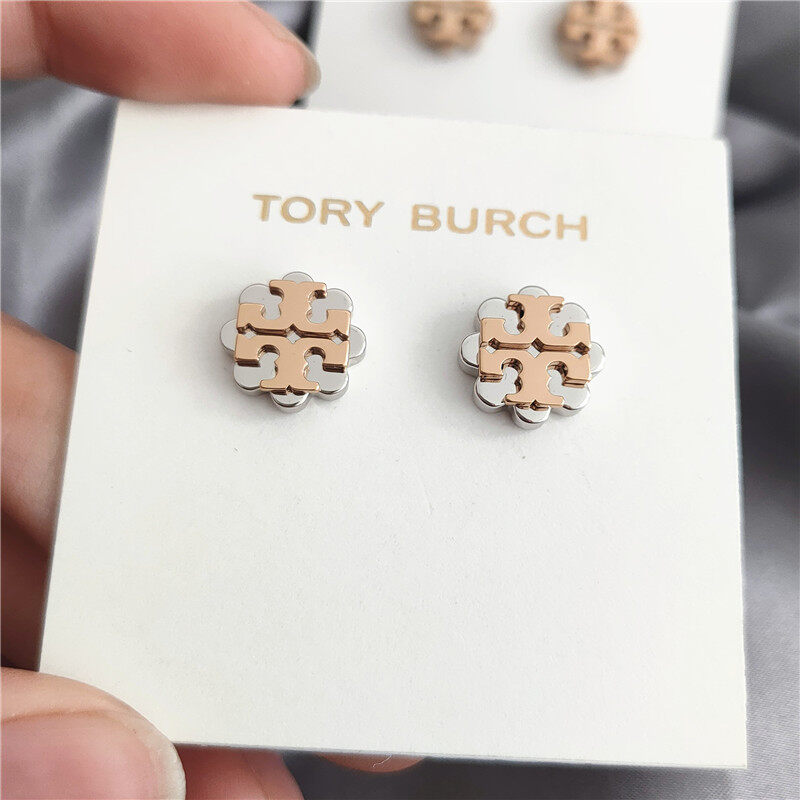 TORY BURCH Tory Burch Bông Tai Tb Nhãn Vuông Bằng Nhựa Resin Phong Cách Châu Âu Và Mỹ