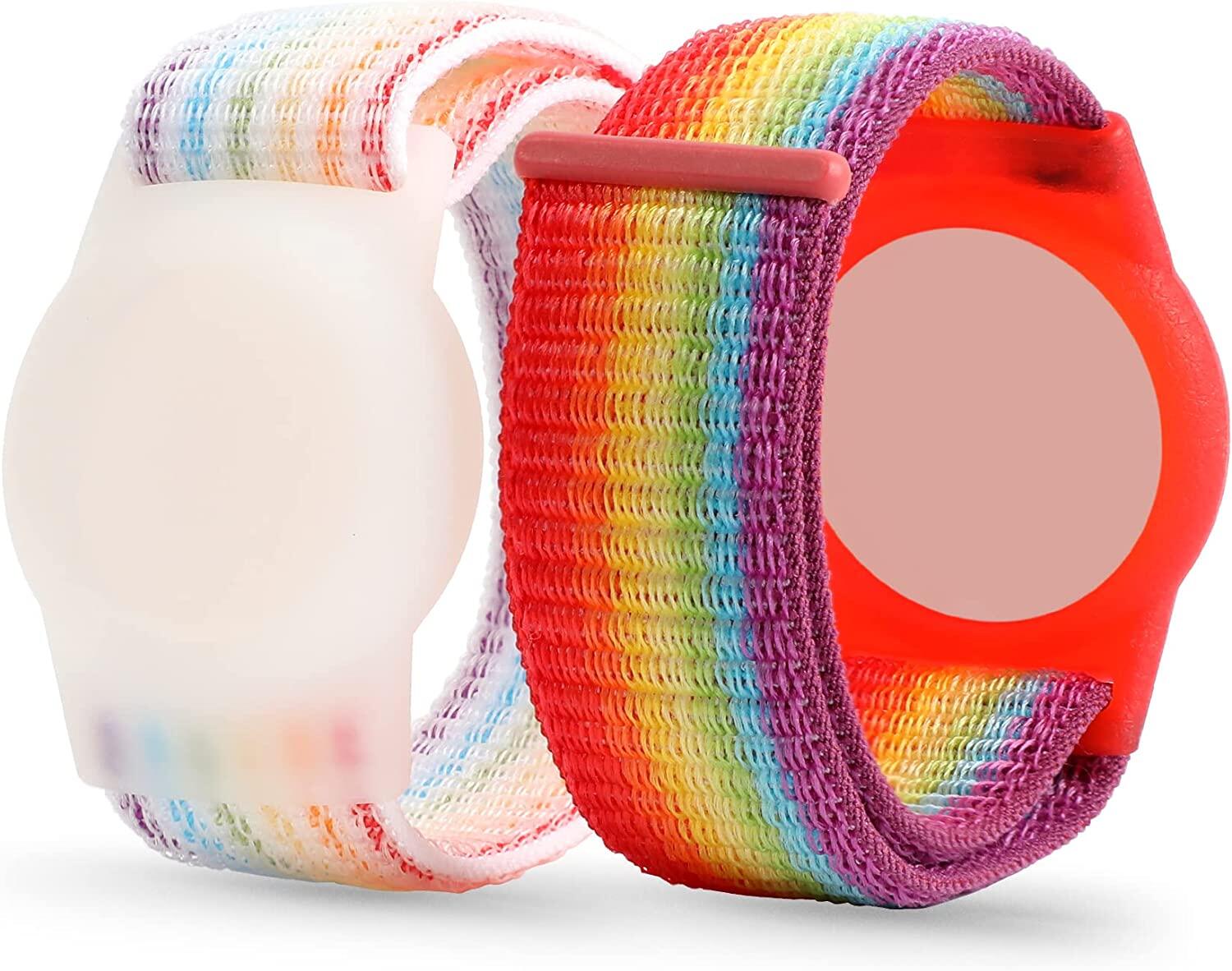 Vòng đeo tay air tag cho trẻ em , vòng đeo tay bằng nylon air tag cho trẻ em tương thích với thẻ apple air, vỏ bảo vệ air tag có dây đeo dây đeo đồng hồ đàn hồi nhẹ cho trẻ em, người lớn tuổi