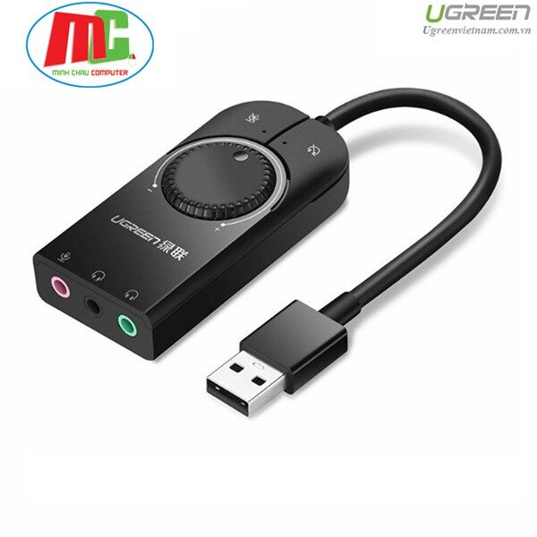 Cáp chuyển usb ra sound có điều chính âm lượngugreen 40964 - hàng