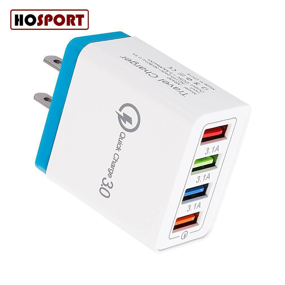 Cục Sạc USB Thông Minh HOSPORT 3A 4 Cổng Dễ Mang Theo Dùng Để Sạc Điện Thoại Du Lịch Với Phích Cắm Chuẩn Mỹ