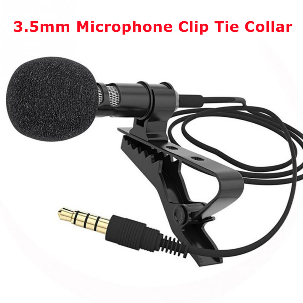 Vòng cổ kẹp micro 3.5mm cho điện thoại di động giá đỡ trong bài giảng kẹp ve áo âm thanh giọng hát video