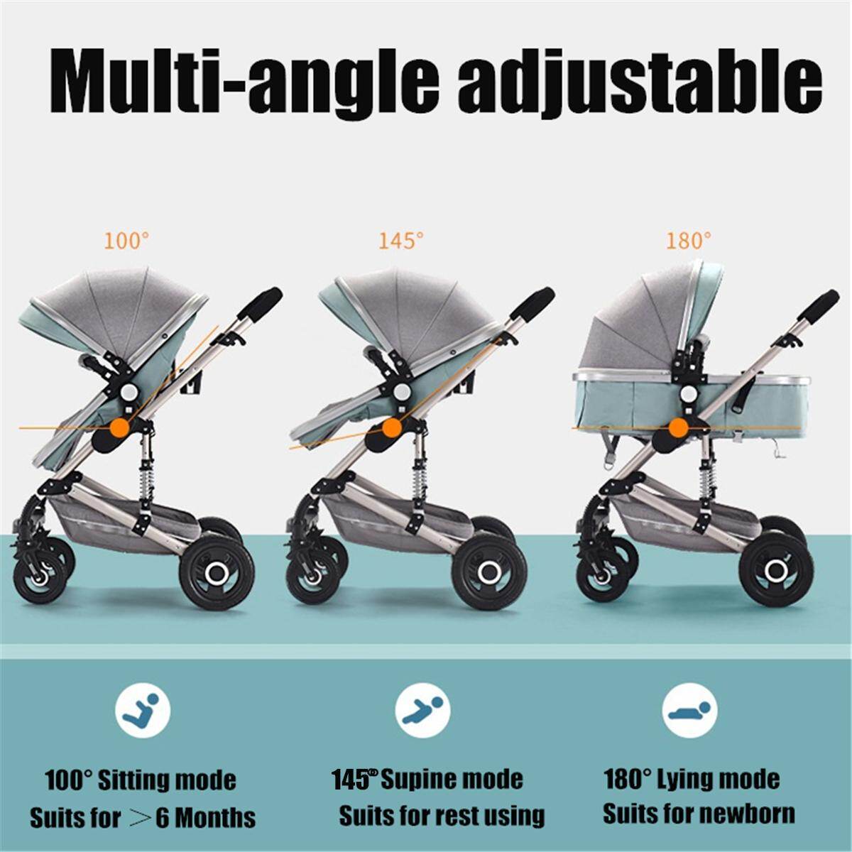 Generic 3in1Luxury Baby Stroller Foldable Newborn Infant CarSeat