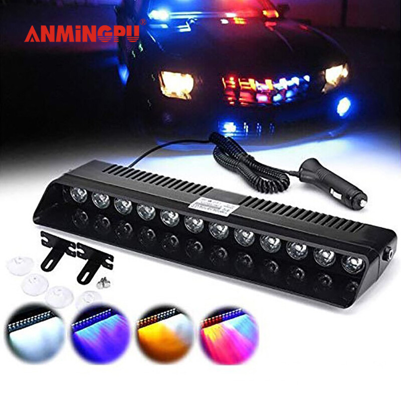 ANMINGPU 1 Cái Cảnh Sát Sáng Nhấp Nháy Đèn Flash Bar Cho Xe Tải Đèn Cảnh Báo Đèn LED Chớp Lights Red Blue Led Cảnh Sát Đèn