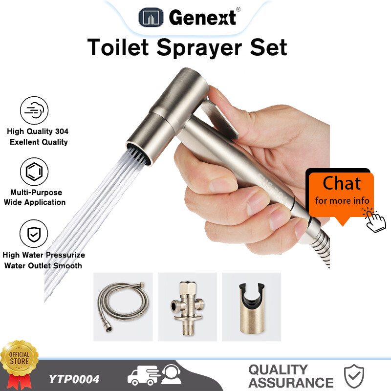 Genext bình xịt vệ sinh nhà vệ sinh bình xịt vệ sinh cầm tay bình xịt vệ sinh bằng thép không gỉ 304 cho nhà vệ sinh phòng tắm vòi sen cầm tay