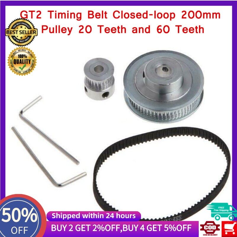 Bánh Răng 20 Răng 200Mm Và 60 Đai Răng, Ròng Rọc Vòng Kín