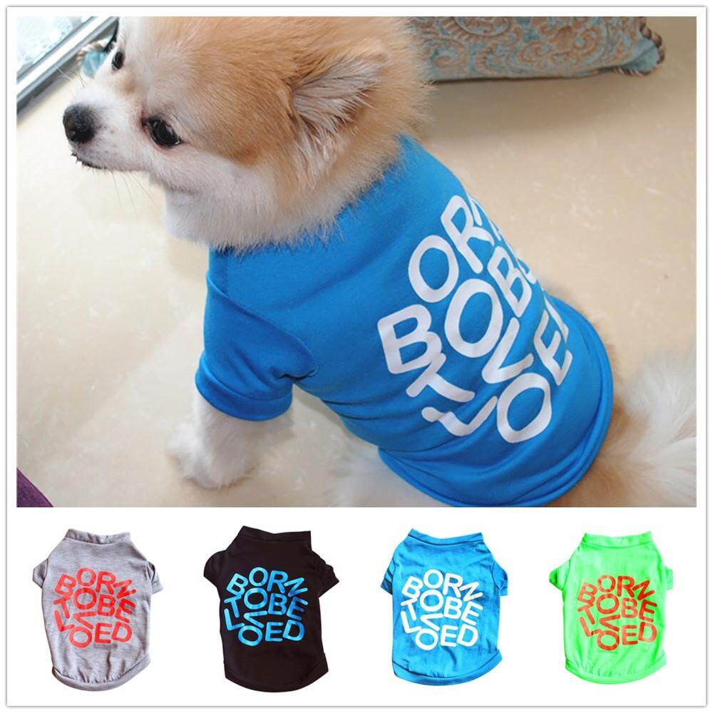 YUNYUAN 4 Màu Mùa Hè Mát Mẻ Mỏng Thoáng Khí Puppy Dog Clother Cho Teddy Chow Chow Mini Con Chó Con Sinh Ra Để Được Yêu Thích In