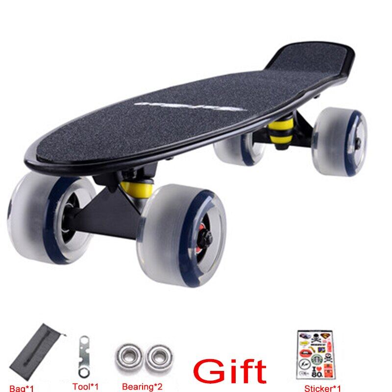 ใหม่22นิ้วสเก็ตบอร์ด Mini Cruiser สเก็ตบอร์ดพลาสติก Longboard กล้วย Fishboard Street กีฬากลางแจ้งสำหรับเด็กผู้หญิงเด็กผู้ชาย