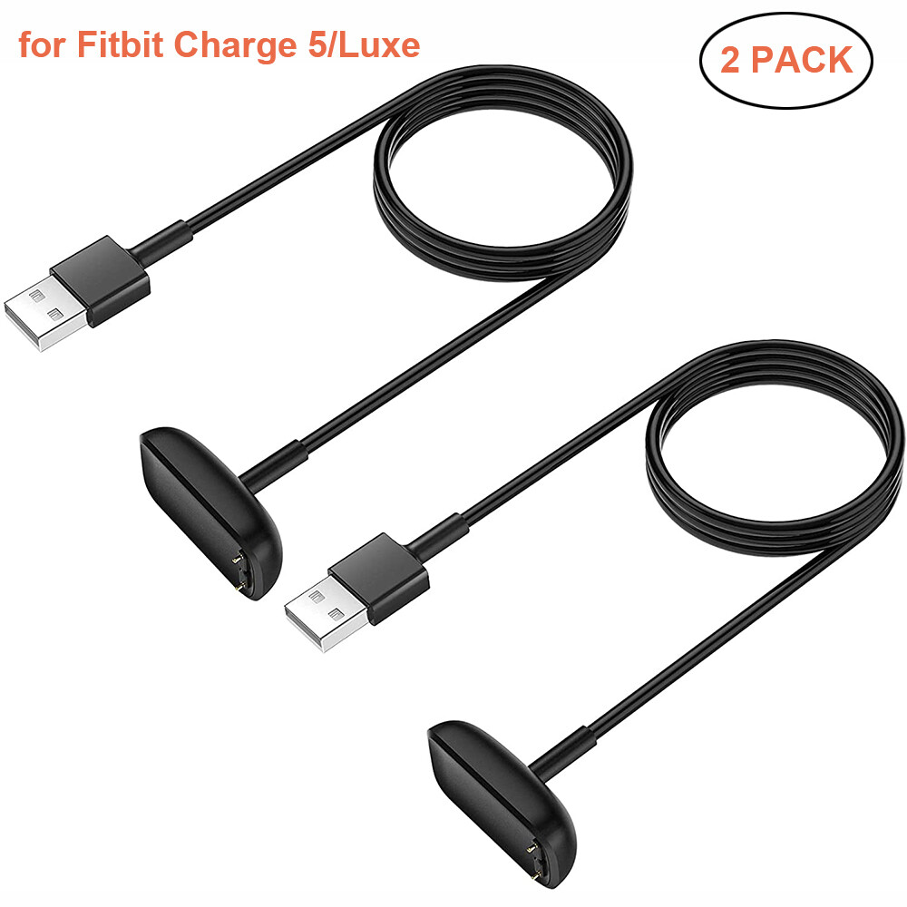 2 bộ sạc tương thích với fitbit luxe/fitbit charge 5, sạc nhanh usb thay thế dock cáp sạc 3.3 ft phụ kiện trạm đứng cho đồng hồ thông minh luxe và charge 5