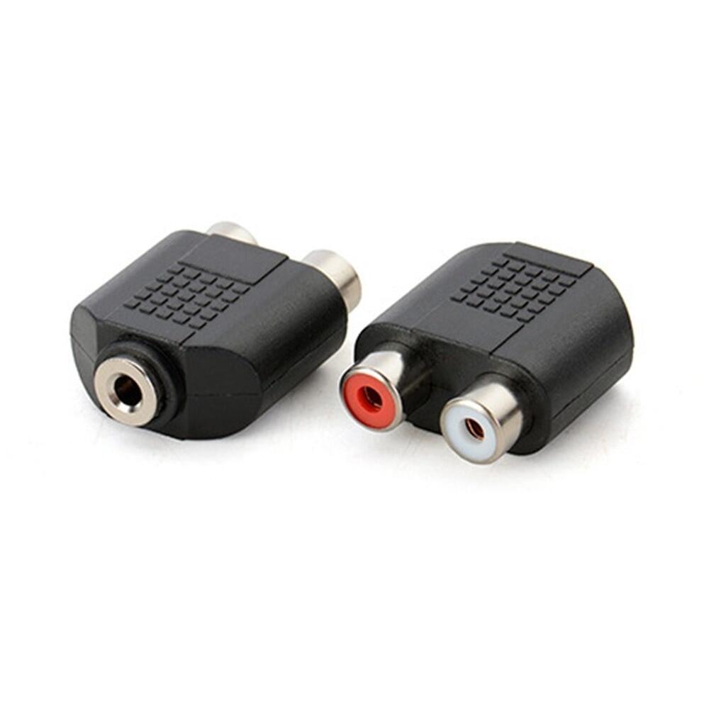 Giắc cắm âm thanh nổi 3.5mm đầu nối giắc cắm âm thanh đầu cái sang 2 rca đầu đực bộ chuyển đổi cho loa
