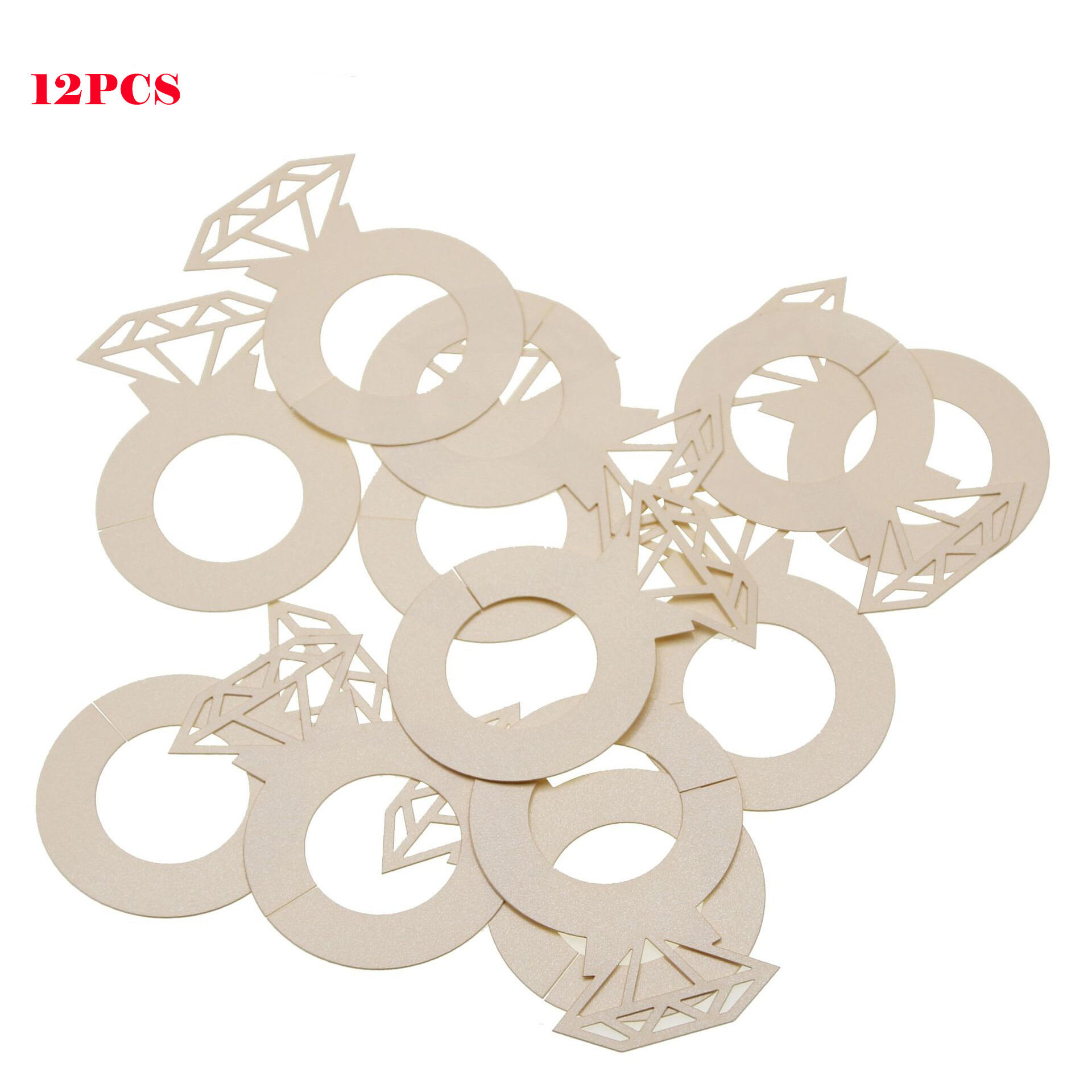 12-piece 12-piece wine glass charm label paper drink ring diamond shape