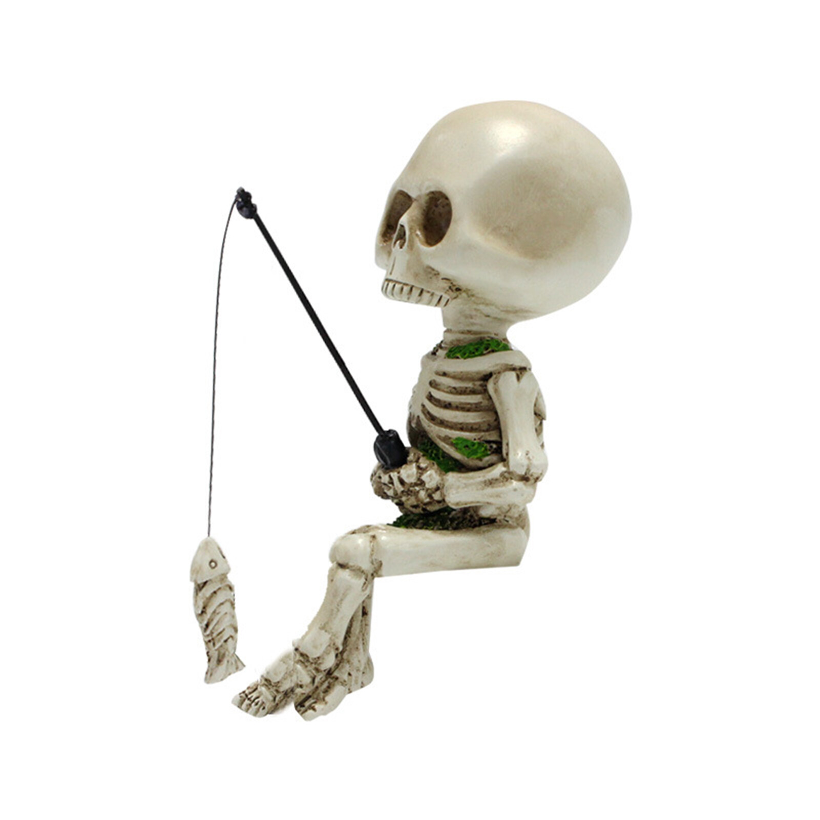 Sparen trang trí tiệc Halloween Gothic Halloween trang trí ma quái sọ câu cá bức tượng Halloween hoàn hảo trang trí cho những người đam mê câu cá mini đồ trang trí nhựa dẻo