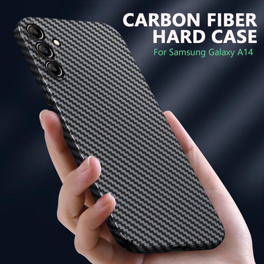 Sợi Carbon chính hãng Ốp điện thoại cho Samsung Galaxy A14 mỏng và nhẹ gồ ghề cứng bảo vệ Bìa trường hợp